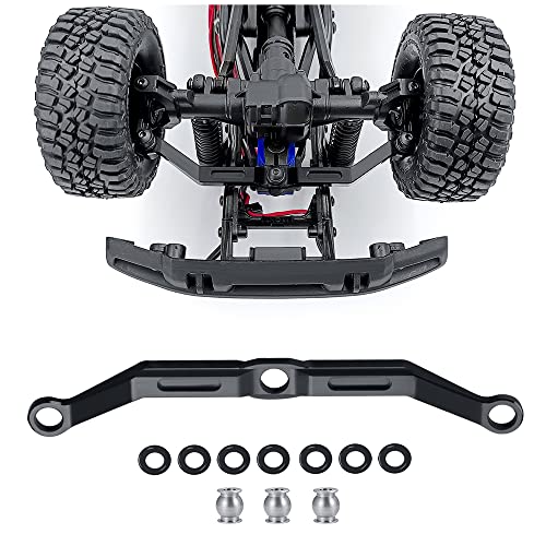 RCLIONS Aluminum Steering Link for 1/18th TRX4M RC Crawler Car Upgrades (Black) - color: Black