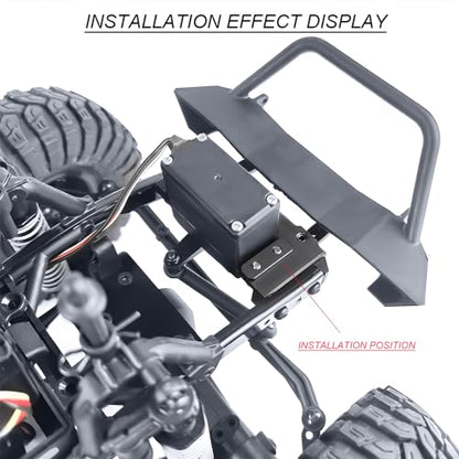 MOHERO Alloy Metal Front Bumper Mount for 1/10 AXIAL SCX10 II 90046 RC Crawler Car (Black) - color: Black