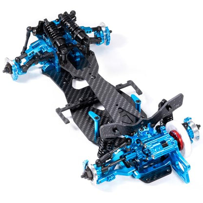 MORLORDY Aluminum & Carbon Fiber RC Chassis Frame Body Kit for 1/10 D5/ D5MINI+SR RC Drift Racing Car, with 4Pcs Wheels Tires Set & Shocks & Accessories (D5MINI+SR) - style: D5MINI+SR