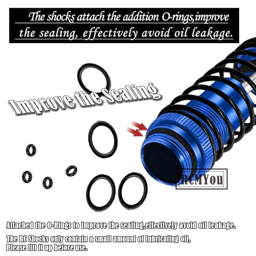 RC Shocks Absorber Upgrades Part for 1/10 Lasernut U4, Tenacity DB Pro,TENACITY TT Pro 4WD SCT,4PCS Aluminum Front Rear Big Bore RC Shocks Damper,90mm 100mm Metal Hop Ups,#LOS233011,Navy Blue - color: Navy Blue - 4pcs