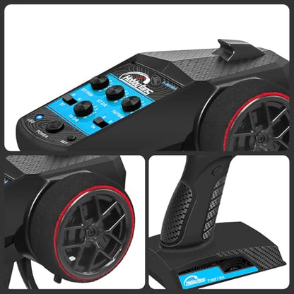 RC Radio System 4CH 2.4G RC Transmitter with Receiver and Lanyard Anti-Jamming Remote Controller for RC Car Crawler Boat, Blue - color: Blue