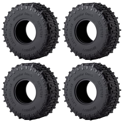 4PCS 1.3" Beadlock Tires with Foam Insert for 1/18 1/24 Axial SCX24 AX24 TRX4M RC Crawler Truck Car Upgrade Parts (A Style) - color: *a Style