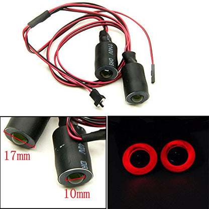 QUE-T 17mm 2 LEDs Angel Eyes & Demon Eyes LED Headlight/Back Light for 1:10 RC Model Crawler Cars, (Red + White, 17MM) - color: Red + White, size: 17MM