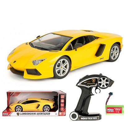Lamborghini Aventador 1:10 Remote Control Sports Car, 2.4GHz, Full-Function | Officially Licensed Model Measures 16 x 7.5 x 4 in, Includes Rechargeable Car Battery; Remote Needs 3 AA, Ages 6+