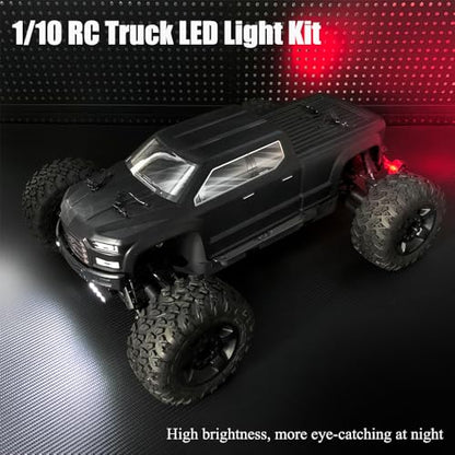 MORLORDY 1/10 RC Car LED Light Kit Headlight Taillight Set for 1/10 ARR-ma Big Rock 3S RC Trucks Upgrade Parts
