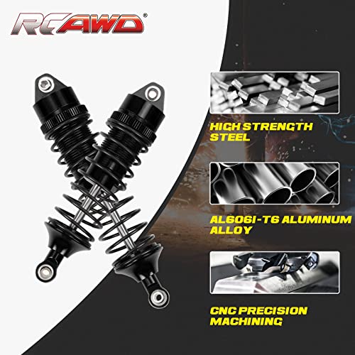 RCAWD Shock Absorber Damper for LOSI 1/10 Lasernut U4, Tenacity DB Pro, TENACITY TT Pro 4WD SCT Upgrades, RC Shocks Front Rear 90mm 100mm, Parts for #LOS233011, LOS03028, LOS03027, LOS03019 Black - color: Black