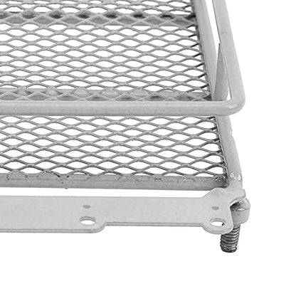 Metal ROOF Rack Luggage Carrier LED Light MN 1/12 RC Crawler Durable Practical RED Black Silver Applicable Remote Control CAR (Silver) - color: Silver