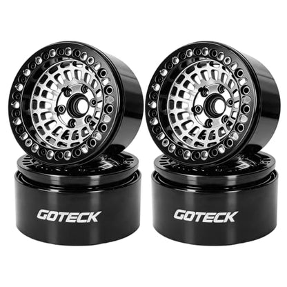 GOTECK RC Rims 1.9 Inch Beadlock Wheel Negative Offset -10mm CNC Aluminum Wheel Rim Wheel Hub 4pcs-Set for Axial SCX10 Pro TRX4 VS4-10 Gen8 RC4WD 1/10 RC Crawler Car - color: Gs11