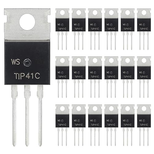 TIP41C TIP41 NPN Silicon Power Transistor 6A 100V Darlington Transistors 6 Amp 100 Volt TO-220 (Pack of 20pcs) - style: TIP41C