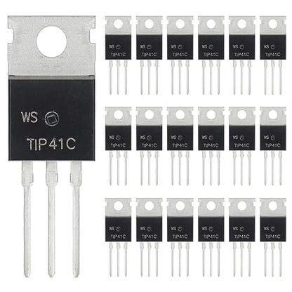 TIP41C TIP41 NPN Silicon Power Transistor 6A 100V Darlington Transistors 6 Amp 100 Volt TO-220 (Pack of 20pcs) - style: TIP41C