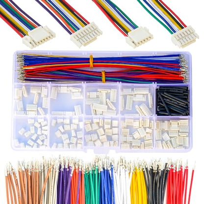 JST Connector Kit 1.25mm Pitch JST-GH 1.25 Connector with Premium 28AWG Pre-Crimped Cables,GH 1.25mm Connector 2/3/4/5/6/7/8/9/10 Pin Housing (GH-Kit) - size: JST-1.25MM-GH