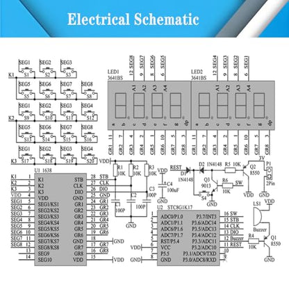 DIY 7-Digit LED Display Electronics Calculator Soldering Practice Kit | Build Electronics STEM Projects for Classroom/Home; Learn to Solder Kit for adults, teens, students, makers and hobbyists. - color: red
