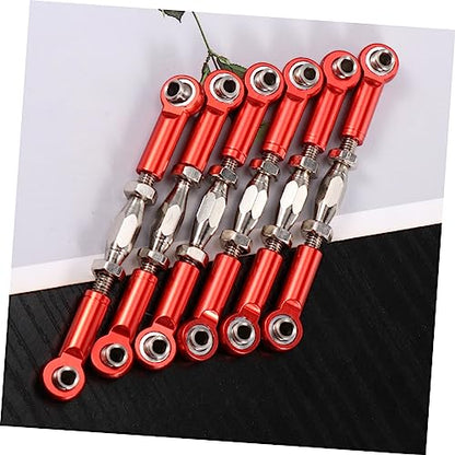 6pcs Adjustable Turnbuckle Rod Linkage for Rc Epxhsp Racing Trucks Premium Steering Rods Easy to Install Upgrade Parts Red