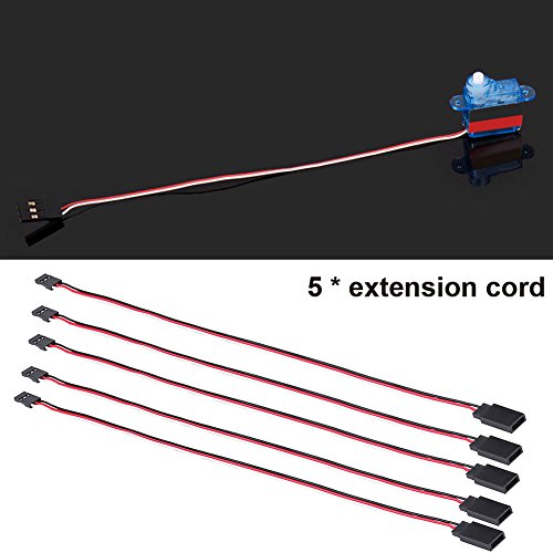 Servo Extension Lead, 5 Pcs 1 Set Servo Extension Wire 3Pin Male to Female Servo Extension Cord Silicone Servo Extension Cable for RC Accessory