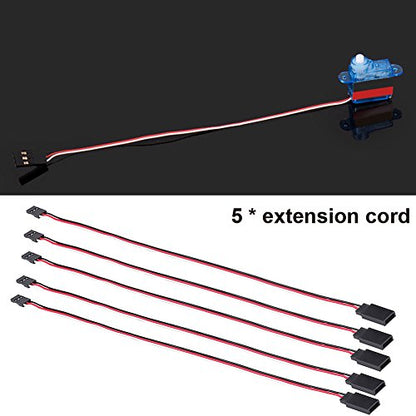HUIOP Silicone Jacket Servo Extension Cables, 5Pcs Set for JR/FUTABA RC Accessory, Male to Female Connectors