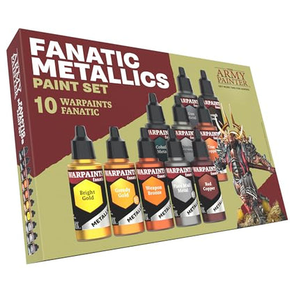 The Army Painter, Warpaints Fanatic Metallics Paint Set, 10 x 18 ml | Oro, rame, metallo, bronzo e argento, colori per D&D e Warhammer