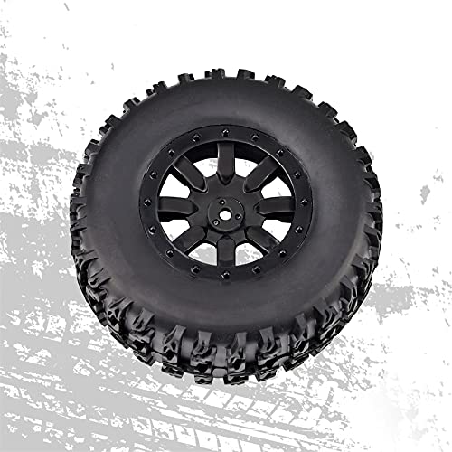 Hosim 1/10 RC Car Tires and Wheels with Foam Insert M4 Hex Hub for for Axial/SCX10/Losi TRX HSP CC01 D90 D110 Offroad Racing RC Truck Crawler 9mm Wheel OD 3.94 inch/100mm