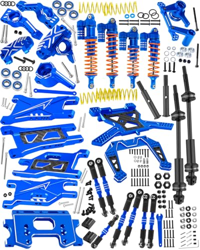 RC Upgrades Part for 1/10 Slash 2WD,Driveshafts,Shock Absorbers &Suspension Arms &Turnbuckles Links&Caster Blocks &Steering Block &Stub Axle Carriers &Shock Towers &Bulkhead,Navy Blue - color: Navy Blue(2wd)