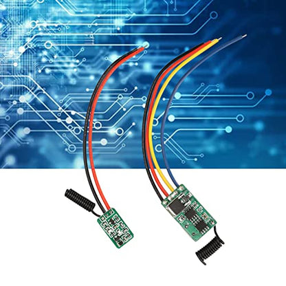 RF Remote Control Switch Kit, Including DC6V to 36V Receiver and DC5V to 24V Transmitter Mini RF Switch Contactless Small PCB Board 433MHz for Wall Floors Doors