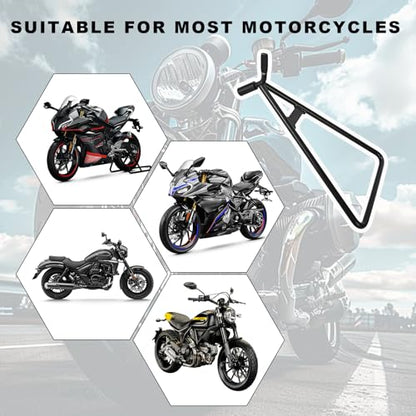 Motorcycle Triangle Stand, Motorcycle Triangle Kickstand Rear Side Wheel Holder, Universal Heavy Duty Vehicle Kickstand Lift Holder for 80-500cc Dirt Pit Bike Motocross