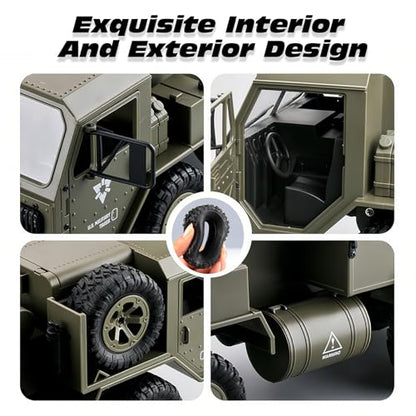 FY004 1/16 6wd Rc Car, Full Proportional Steering Throttle 2.4G High-Speed Rc Climbing Car, High Simulation Pickup Model Can Be Modified Off-Road Remote Control Truck Outdoor Adult And Children'S Toys - color: Green