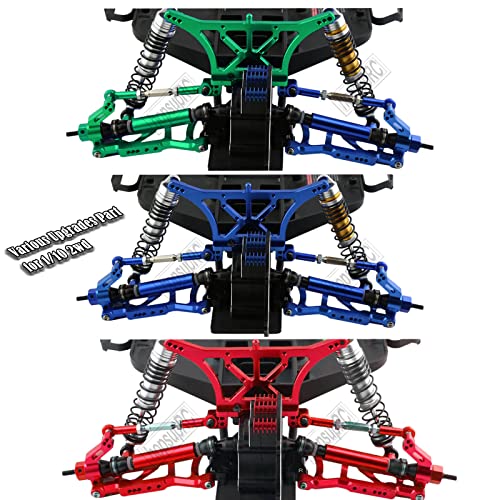 45# Stainless Steel Drive Shaft CVD Axles,Upgrades Part for 1/10 Stampede/Rustler VXL 2WD,Aluminum Suspension A Arm,Alloy Caster Block & Steering Blocks & Rear Stub Axle Carriers,Green - color: Green