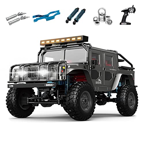 Remote Control Car 1/12 Scale, 4WD High Speed RC Car, Remote Control Truck Off Road, RC Rock Crawler, Hobby Grade All Terrain Vehicle with Metal Chassis Drive Shaft 2.4GHz RTR for Adults