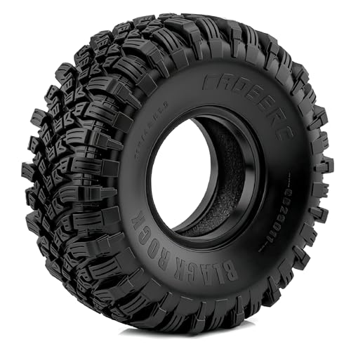 1/10 RC Track Tire 1.9 Inch, Soft Rubber with Deep Tread and Foam Insert for TRX4 SCX10 Gen8 Crawler