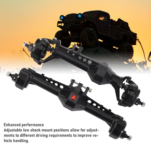 Front and Rear Portal Axle Complete Set, High Strength Aluminum Alloy Stainless Steel Metal Axle Assembly for 1/10 RC Crawler Car Enhanced Stability and Durability