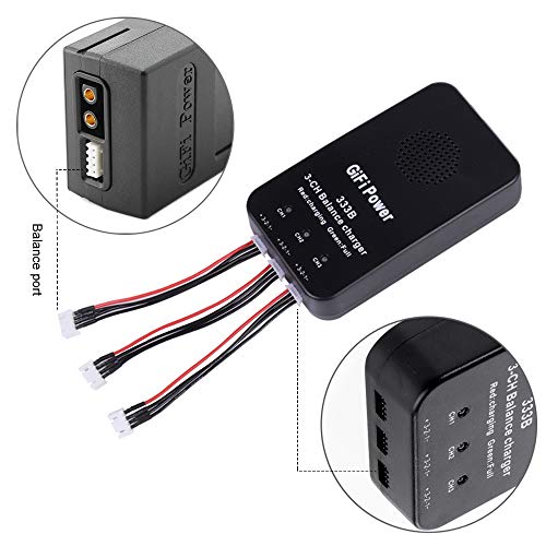 3-in-1 Battery Charger - 3S Lithium Battery Smart Balance Parallel Charging Hub, 12.6V/6A Battery Adapter for Yuneec Q500, Q500+, 4K RC Quadcopter Power Supply Adapter