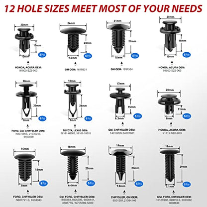 Nilight Trim Removal Tool 102 Pcs, Auto Push Pin Bumper Retainer Clip Set | Fastener Terminal Remover Tool Adhesive Cable Clips Kit Car Panel Radio Removal Auto Clip Pliers - color: 102 Clips+ Remover Tools Blue