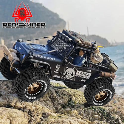 REDSPIDER 1.9'' Rock Crawler Tires OD 95mm/3.74'' (4PCS) For 1/12 RC Crawler MJX H12Y+ H12P Upgrade Replacement Tires (Brown) - color: Brown