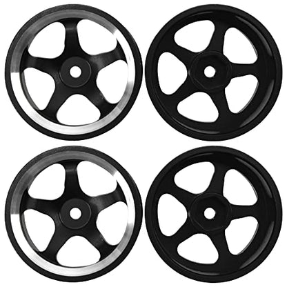 4Pcs Vgoohobby Metal Wheel Rims 12mm Hex Hub 5-Spoke Width 26mm Compatible with 1/10 Tamiya Kyosho HSP HPI Traxxas RedCat Sakura 1/10 On-Road Racing Touring RC Drift Car (Black) - color: Black