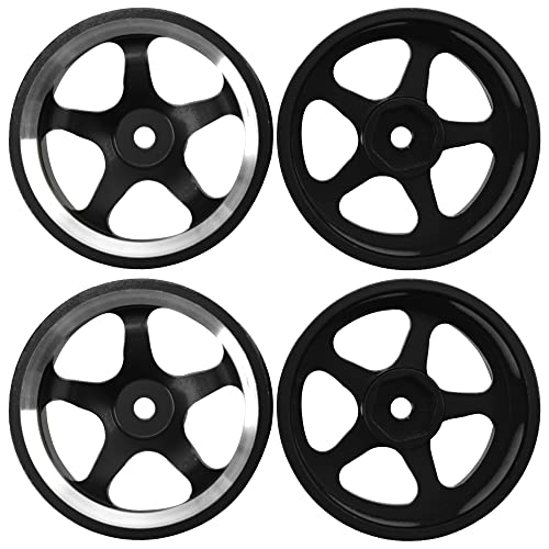 4Pcs Vgoohobby Metal Wheel Rims 12mm Hex Hub 5-Spoke Width 26mm Compatible with 1/10 Tamiya Kyosho HSP HPI Traxxas RedCat Sakura 1/10 On-Road Racing Touring RC Drift Car (Black) - color: Black