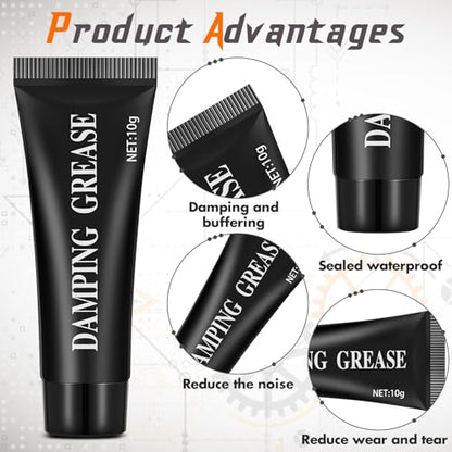 Threlaco 2 Pack 10g Synthetic Damping Grease for Washing Machine Damper | Suspension Rods O Rings Bearings Seals, Reduces Noise Vibration, Synthetic Lubricant, Rubber Parts and Mechanisms