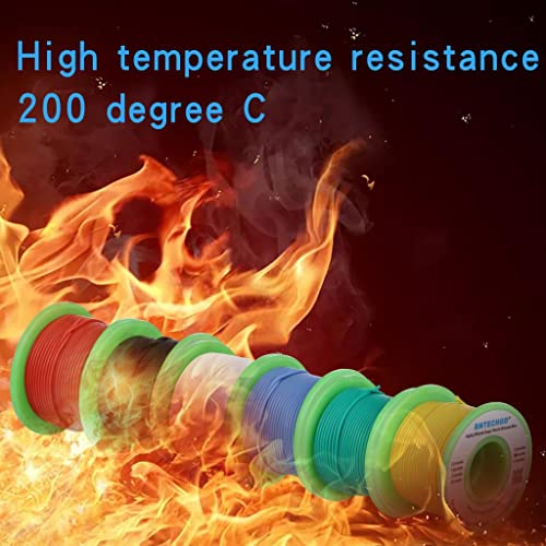 BNTECHGO 28 AWG Silicone Wire Kit 6 Color Each 100ft Stranded Tinned Copper | Flexible 28 AWG Stranded Wire Silicone Rubber Insulation For RC Models, Drone, Robot, LED Lighting Systems, 3D Printer, DIY - size: 100ft, style: 28 AWG silicone wire