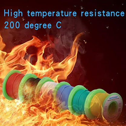 BNTECHGO 28 AWG Silicone Wire Kit 6 Color Each 100ft Stranded Tinned Copper | Flexible 28 AWG Stranded Wire Silicone Rubber Insulation For RC Models, Drone, Robot, LED Lighting Systems, 3D Printer, DIY - size: 100ft, style: 28 AWG silicone wire