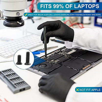 NINDEJIN Laptop Computer Screw Kit, M2 M2.5 M3 Countersunk Flat Head Phillips Mini Screws Set, Replacement Part Electronic Repair Accessories | Computer Replacement Screws, Repair Screws, Computer Notebook Screw, Carbon Steel, for Many Types of Computers,