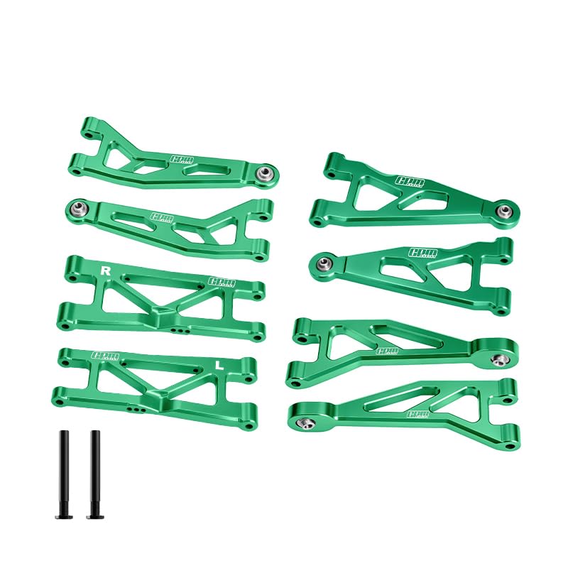 GPM 7075-T6 Alloy Front & Rear Suspension Arms Kit For 1/16 Mini Kraton 3S Dsc 4X4 Rtr Brushless Speed Truck-Ara2508S (Green) - color: Green