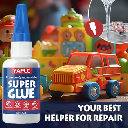 Super Glue Clear, Super Glue All Purpose 40g | Super Glue Cyanoacrylate Adhesive for Ceramic, Plastic, Metal, Wood, Shoe, Rubber, Rhinestone, Glass, Crafts DIY - style: Super Glue