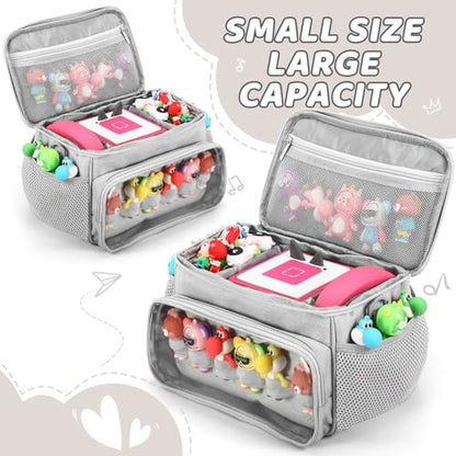 PISOSN Portable Carrying Case Compatible with Toniebox Starter Set and Tonies Figurines, Carrying Bag for Toniebox 2 & Accessories (Gray) - color: Gray