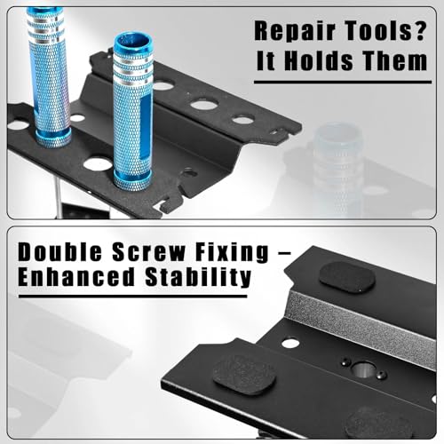 Rc Car Stand with Litf Lower Adjustable & 360'Rotatable, Rc Stand Repair Station with Shock Holder for TraxxasTRX4 Arrma Losi Axial Hsp Hbx Mix Wltoys, Wrenching On 1/8 1/10 1/12 1/14 Rc Rig Black - color: Black
