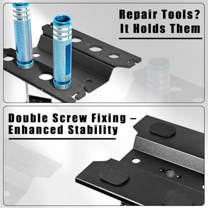 Rc Car Stand with Litf Lower Adjustable & 360'Rotatable, Rc Stand Repair Station with Shock Holder for TraxxasTRX4 Arrma Losi Axial Hsp Hbx Mix Wltoys, Wrenching On 1/8 1/10 1/12 1/14 Rc Rig Black - color: Black