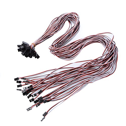 1M Servo Extension Cable 3 Pin Male to Female Lead Wire for RC Airplane (10Pcs) - color: 10pcs, size: 1M