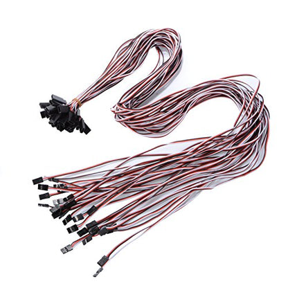 1M Servo Extension Cable 3 Pin Male to Female Lead Wire for RC Airplane (10Pcs) - color: 10pcs, size: 1M