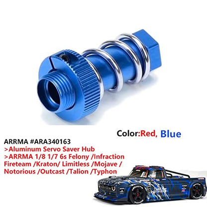 Aluminum Servo Saver Tube with Clamping Nut for Arrma 1/8 Kraton 6s Senton Talion Typhon 1/7 Infraction Mojave Upgrade Parts(Navy Bule) - color: Navy Blue