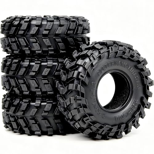 HOBBYSOUL 1.3 All Terrain RC Tires 72×28mm 4-Pack For TRX4M SCX24 Crawlers | High-grip soft sticky tires for mud & rock climbing,foam inserts,upgrade for 1/18 TRX4M High Trail & 1/24 micro RC crawler - style: 1.3 All Terrain Tires-72mm Tall