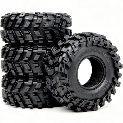 HOBBYSOUL 1.3 All Terrain RC Tires 72×28mm 4-Pack For TRX4M SCX24 Crawlers | High-grip soft sticky tires for mud & rock climbing,foam inserts,upgrade for 1/18 TRX4M High Trail & 1/24 micro RC crawler - style: 1.3 All Terrain Tires-72mm Tall