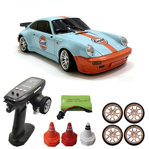 YUCT LDRC LD1898 1/18 RWD RC Porsche Drift Car with Gyro（Blue | RC Drift Car with Proportional Throttle Steering, Metal Drive Shaft & Alloy Shell Adults - color: Ld1898-blue