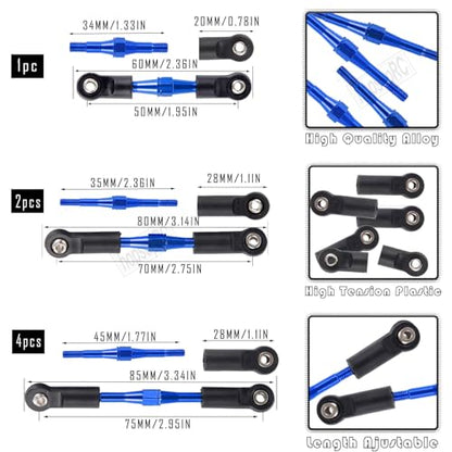 Upgrades Part for 1/10 Stampede/Rustler 2WD,Drive Shaft CVD&RC Shocks&Adjustable Turnbuckles Camber Links&A Arm&Caster Block&Steering Blocks&Rear Stub Axle Carriers,Wheel Hex&Hex Hub,Blue - color: Navy Blue/for 2wd